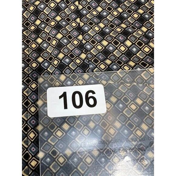 Ron Chereskin Men Button Up Shirt LT Gray Geometric Silk Short Sleeve - Picture 7 of 7